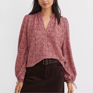The Loft Women's Pink Floral Blouse